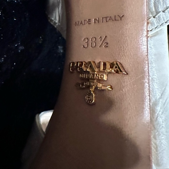 Prada Cream Leather Strappy platform Sandals Y2K 80s 90s retro glam corpcore - Picture 6 of 12